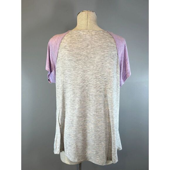 Anthropologie NEW Last April Twist Front Tee in Lilac Size L - Picture 4 of 5